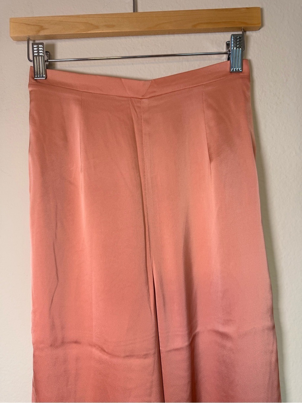 Andrea Iyamah Uchi Pants Powder Peach Satin Wide Leg XS - Picture 9 of 9